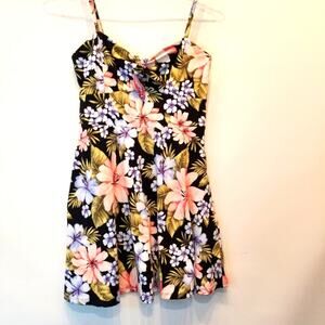 Forever 21 Cotton Floral Sun Dress Sgahetti Strap Sleeveless Women's Size M